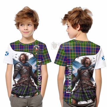 Tartan Vibes Clothing Whitefoord Crest Tartan Kid T-Shirt Inspired by the Freedom of Scottish Warrior