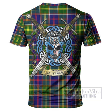 Whitefoord Tartan T-Shirt with Family Crest Celtic Skull Style - Tartan Vibes Clothing