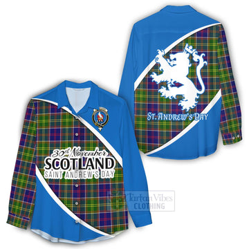 Whitefoord Family Crest Tartan Women's Casual Shirt Celebrate Saint Andrew's Day in Style - Tartan Vibes Clothing