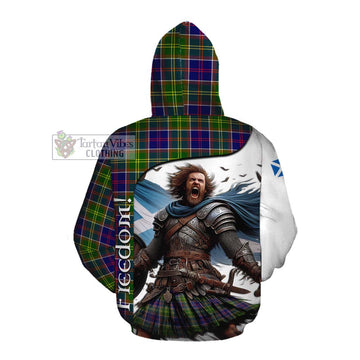 Tartan Vibes Clothing Whitefoord Crest Tartan Cotton Hoodie Inspired by the Freedom of Scottish Warrior