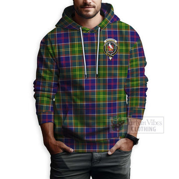Whitefoord Tartan Hoodie with Family Crest and Bearded Skull Holding Bottles of Whiskey - Tartan Vibes Clothing