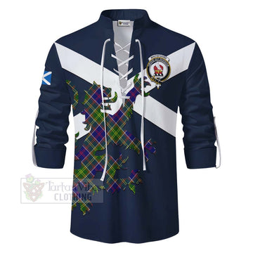 Whitefoord Tartan Lion Rampant Ghillie Kilt Shirt Proudly Display Your Heritage with Alba Gu Brath and Clan Name - Tartan Vibes Clothing