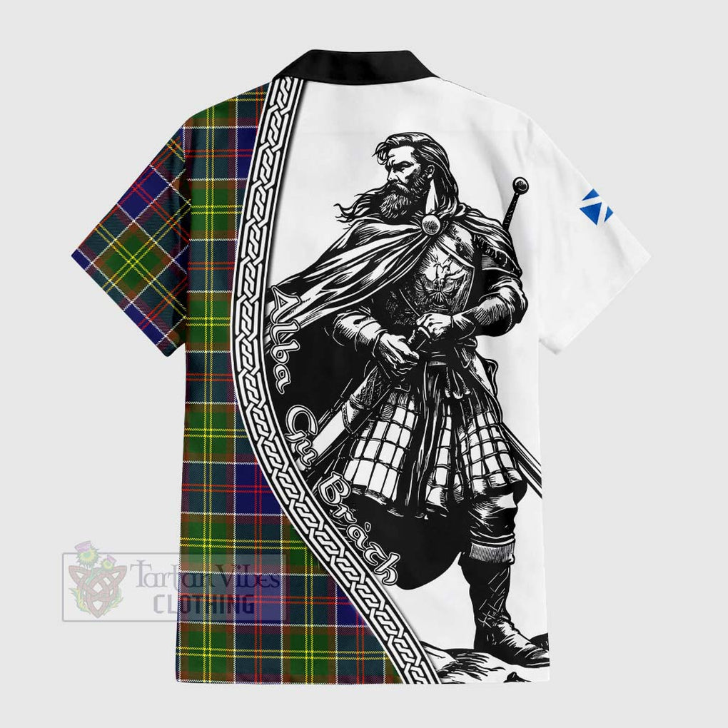 Whitefoord Tartan Clan Crest Hawaiian Shirt with Highlander Warrior Celtic Style - Tartan Vibes Clothing