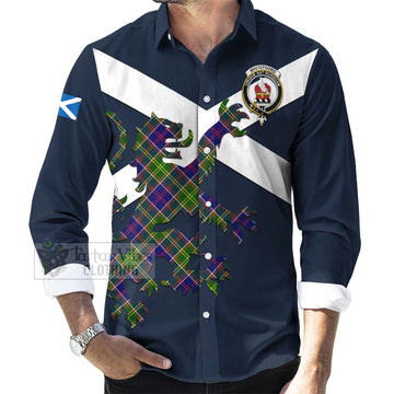 Whitefoord Tartan Lion Rampant Long Sleeve Button Shirt Proudly Display Your Heritage with Alba Gu Brath and Clan Name Men's Shirt - Tartan Vibes Clothing