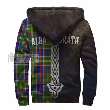 Whitefoord Tartan Family Crest Sherpa Hoodie Alba Gu Brath Be Brave Lion Ancient Style - Tartan Vibes Clothing