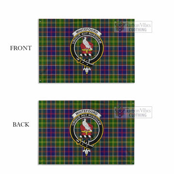 Tartan Vibes Clothing Whitefoord Tartan House Flag with Family Crest