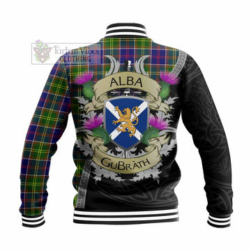 Whitefoord Tartan Family Crest Baseball Jacket Lion Rampant Royal Thistle Shield Celtic Inspired - Tartan Vibes Clothing