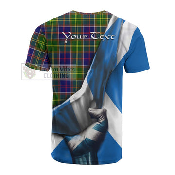 Whitefoord Tartan Cotton T-shirt with Family Crest Scotland Patriotic Style - Tartan Vibes Clothing