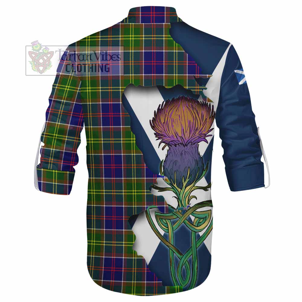 Tartan Vibes Clothing Whitefoord Tartan Family Crest Ghillie Kilt Shirt Scottish Thistle Celtic Inspired