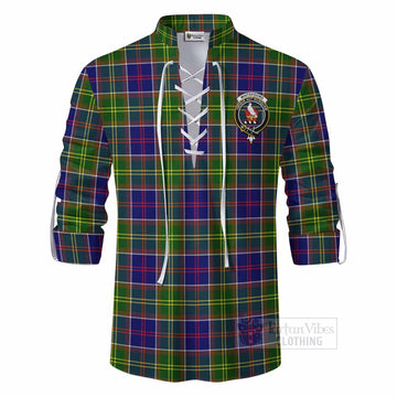 Whitefoord Tartan Ghillie Kilt Shirt with Family Crest DNA In Me Style - Tartan Vibes Clothing