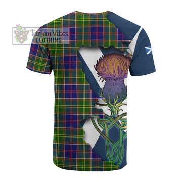 Tartan Vibes Clothing Whitefoord Tartan Family Crest Cotton T-shirt Scottish Thistle Celtic Inspired
