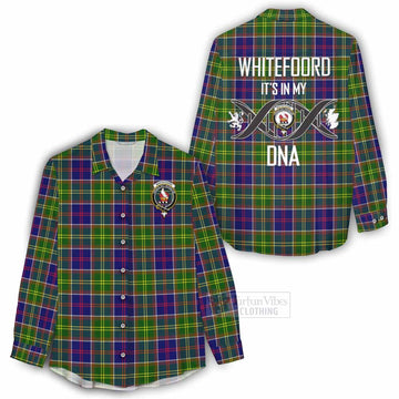 Whitefoord Tartan Women's Casual Shirt with Family Crest DNA In Me Style - Tartan Vibes Clothing
