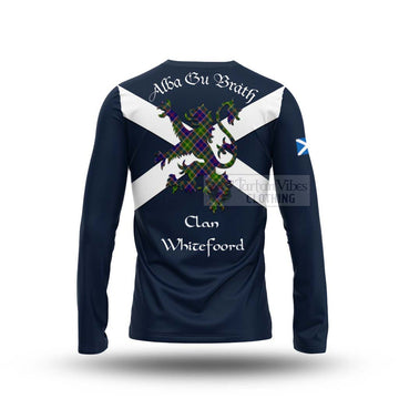 Whitefoord Tartan Lion Rampant Long Sleeve T-Shirt Proudly Display Your Heritage with Alba Gu Brath and Clan Name - Tartan Vibes Clothing
