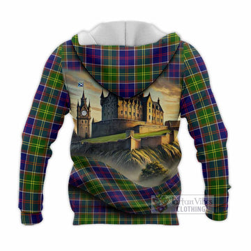 Whitefoord Tartan Family Crest Knitted Hoodie with Scottish Ancient Castle Style - Tartan Vibes Clothing