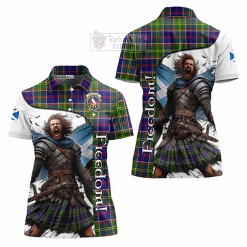 Tartan Vibes Clothing Whitefoord Crest Tartan Women's Polo Shirt Inspired by the Freedom of Scottish Warrior