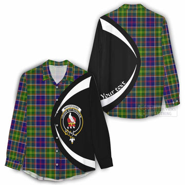 Whitefoord Tartan Women's Casual Shirt with Family Crest Circle Style - Tartan Vibes Clothing