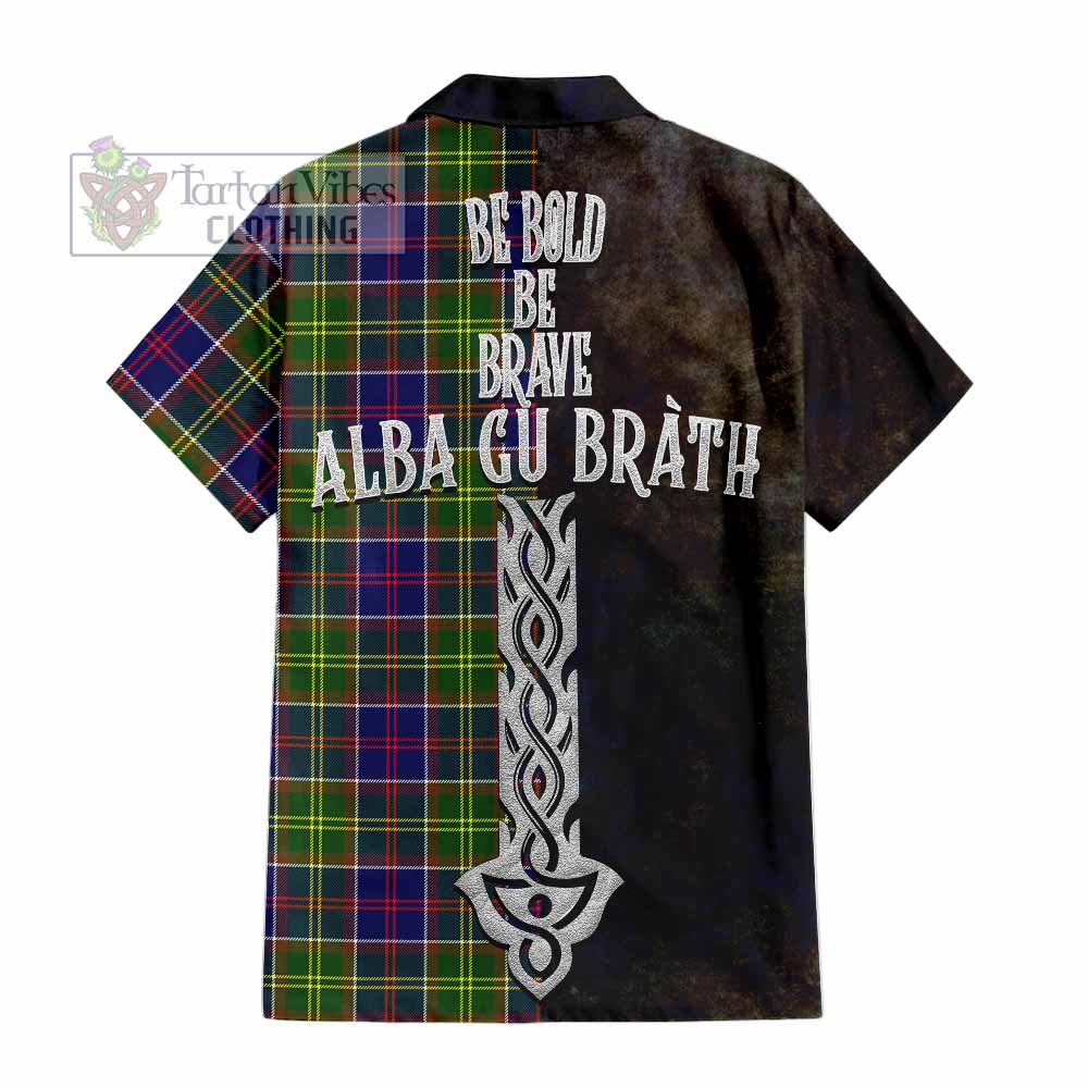 Whitefoord Tartan Family Crest Hawaiian Shirt Alba Gu Brath Be Brave Lion Ancient Style - Tartan Vibes Clothing