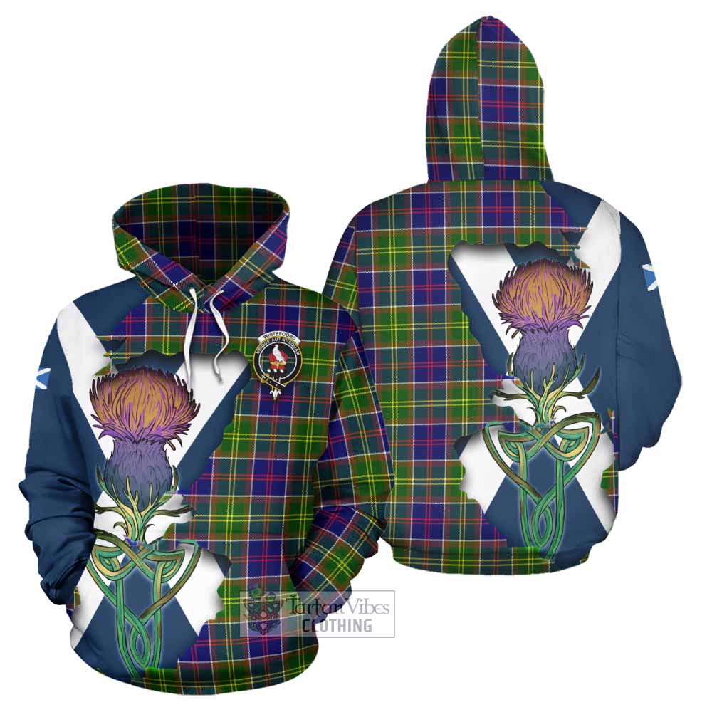 Tartan Vibes Clothing Whitefoord Tartan Family Crest Hoodie Scottish Thistle Celtic Inspired