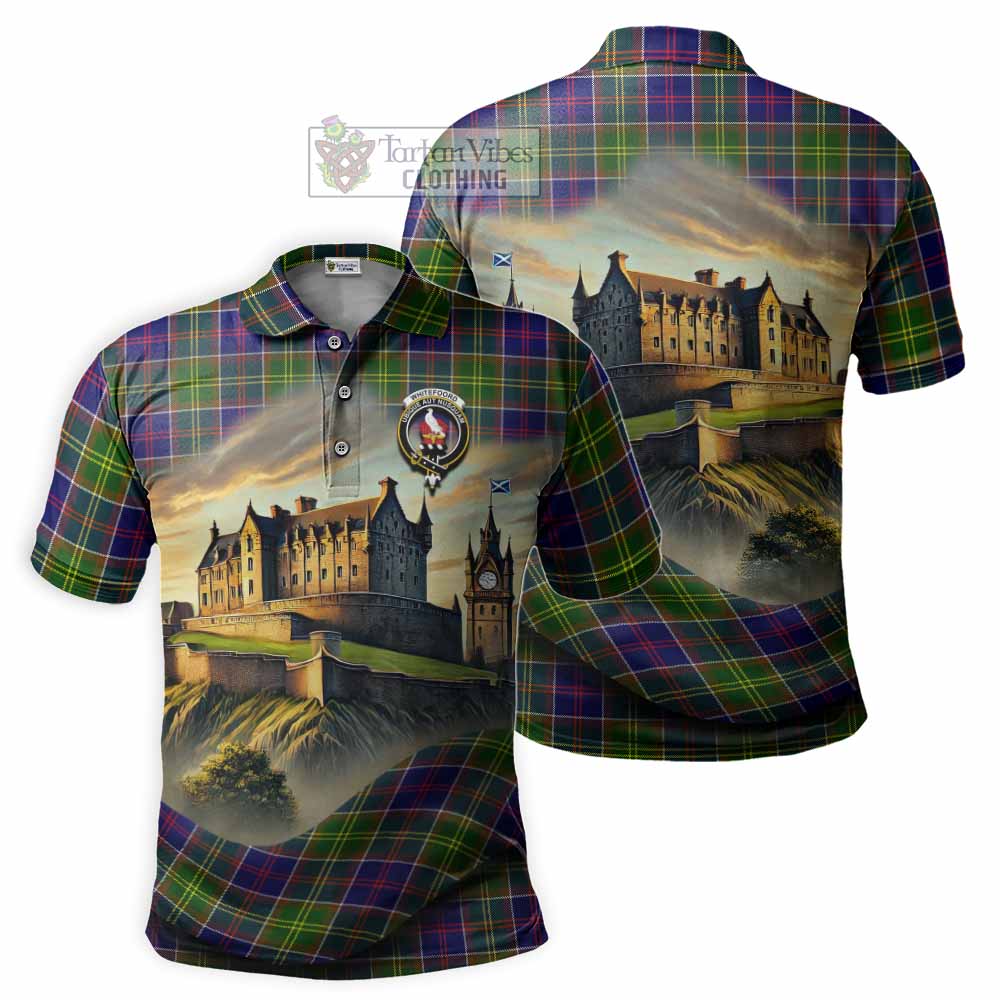 Whitefoord Tartan Family Crest Polo Shirt with Scottish Ancient Castle Style - Tartan Vibes Clothing