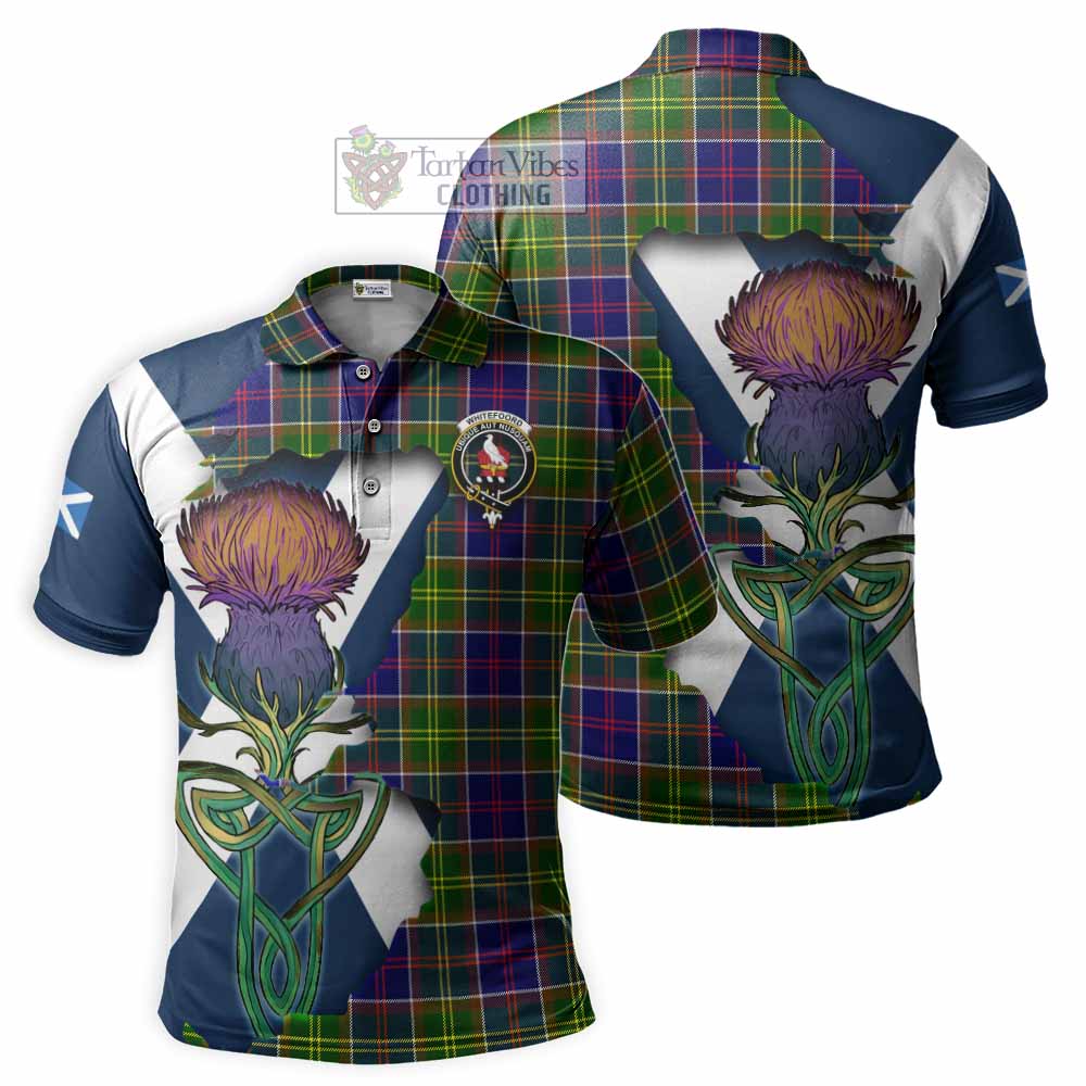 Tartan Vibes Clothing Whitefoord Tartan Family Crest Polo Shirt Scottish Thistle Celtic Inspired