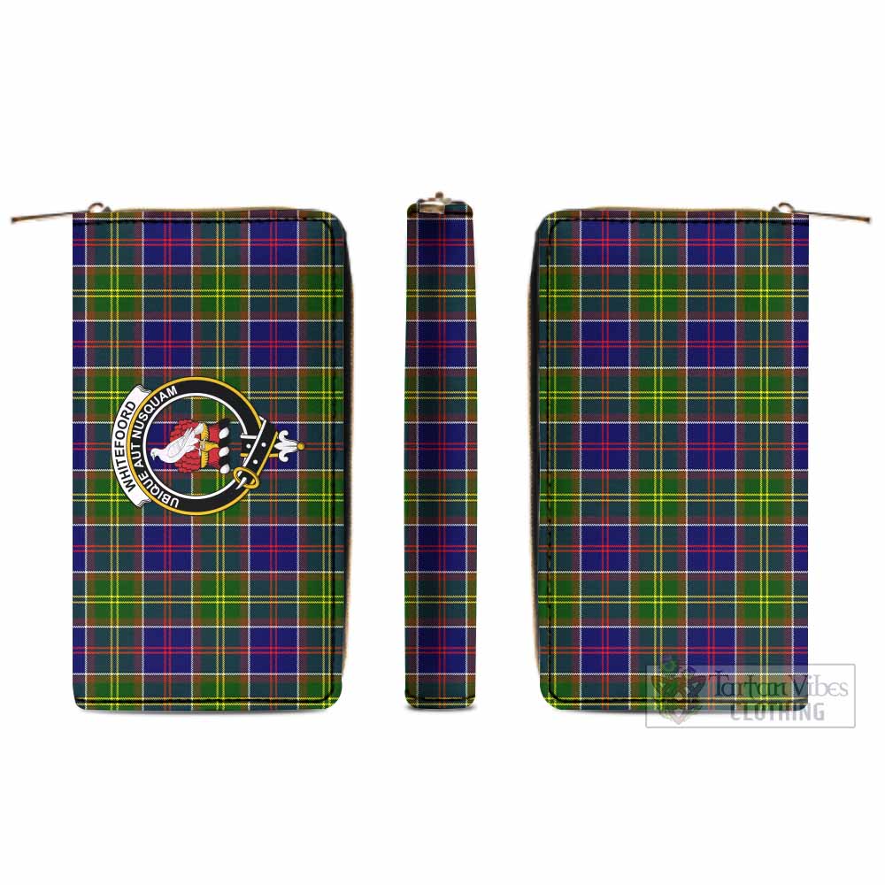 Whitefoord Tartan Women's Leather Wallet with Family Crest - Tartan Vibes Clothing