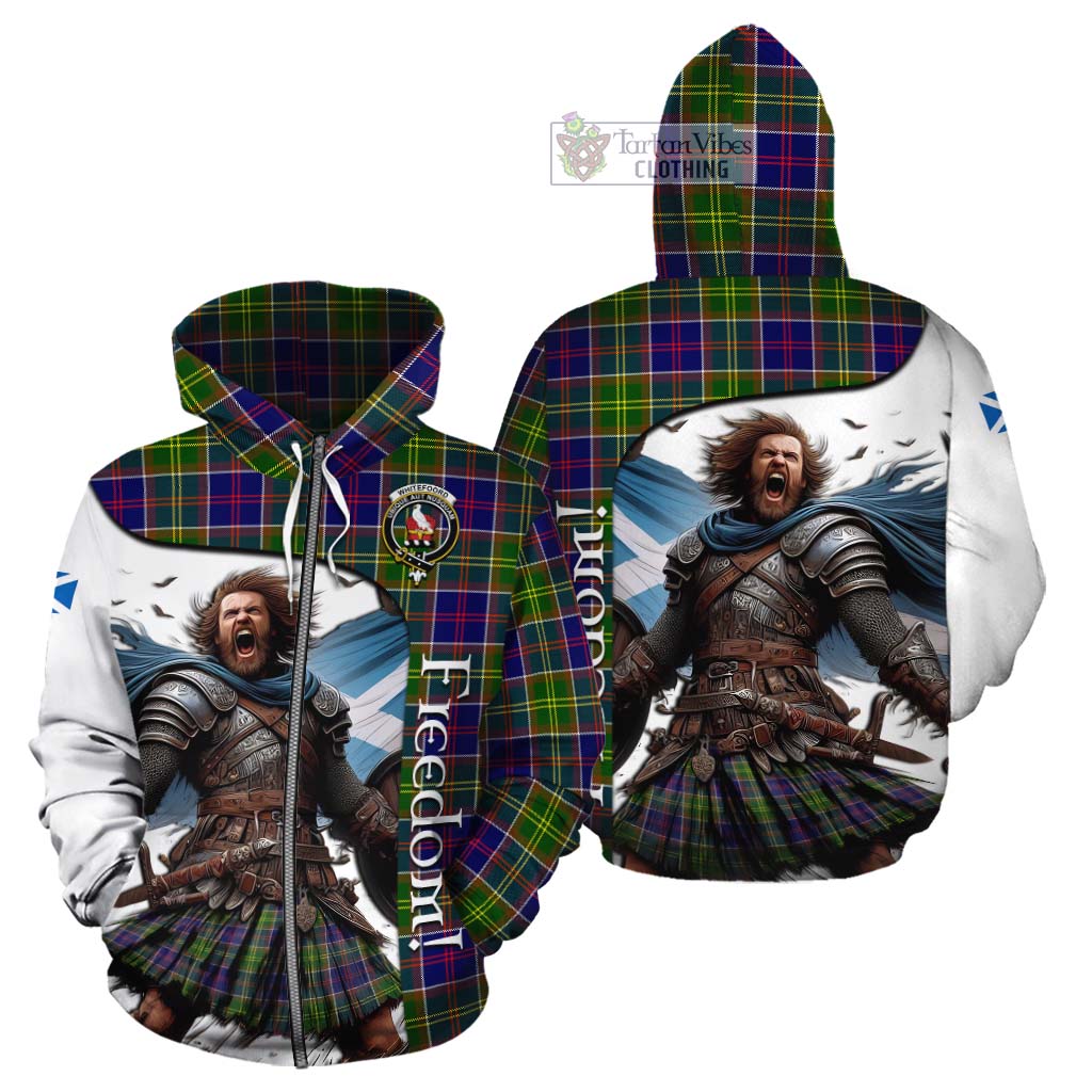 Tartan Vibes Clothing Whitefoord Crest Tartan Cotton Hoodie Inspired by the Freedom of Scottish Warrior