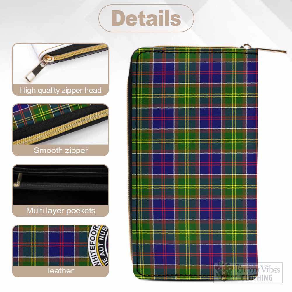 Whitefoord Tartan Women's Leather Wallet with Family Crest - Tartan Vibes Clothing