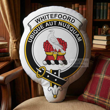 Whitefoord Clan Crest Shaped Throw Pillow, Scottish Clan Badge Decorative Pillow