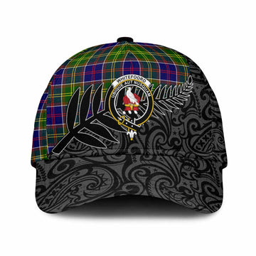 Whitefoord Crest Tartan Classic Cap with New Zealand Silver Fern Half Style