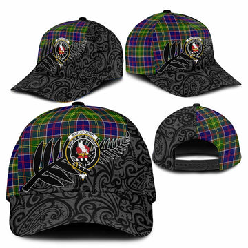 Whitefoord Crest Tartan Classic Cap with New Zealand Silver Fern Half Style