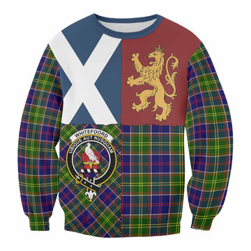 Whitefoord Crest Tartan Sweatshirt with Lion Rampant Saltire Style