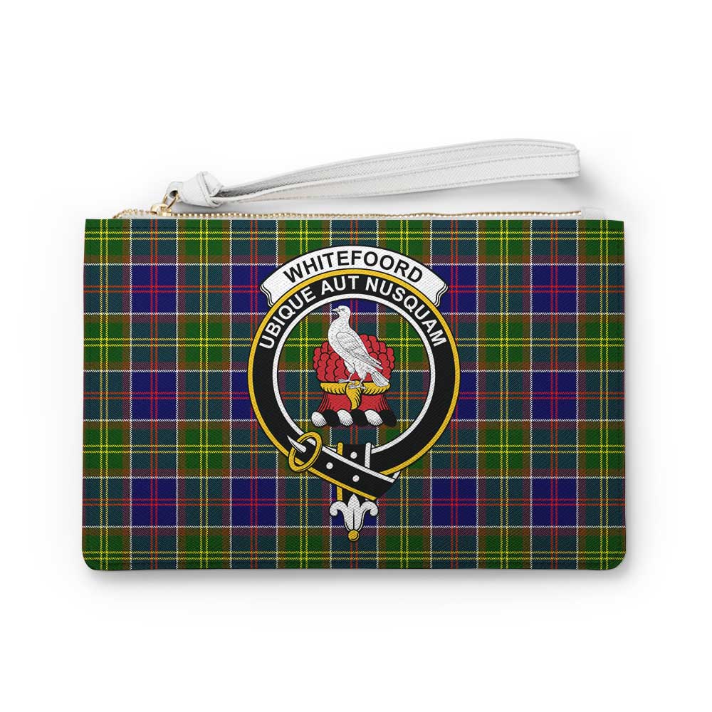 Tartan Vibes Clothing Whitefoord Family Crest Tartan Clutch Bag