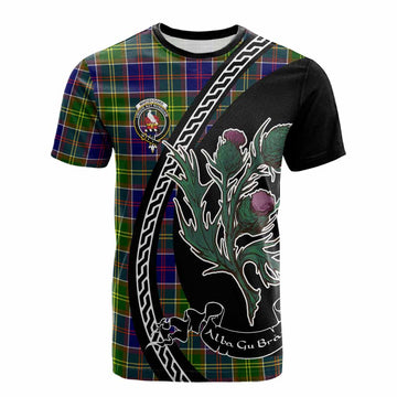 Whitefoord Family Crest Tartan Cotton T-shirt Alba Thistle Inspired - Tartan Vibes Clothing