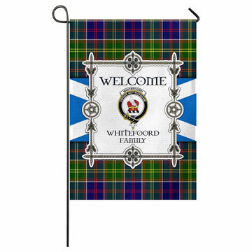 Whitefoord Family Crest Tartan Welcome Garden Flag Saltire Harmony Style - Tartan Vibes Clothing