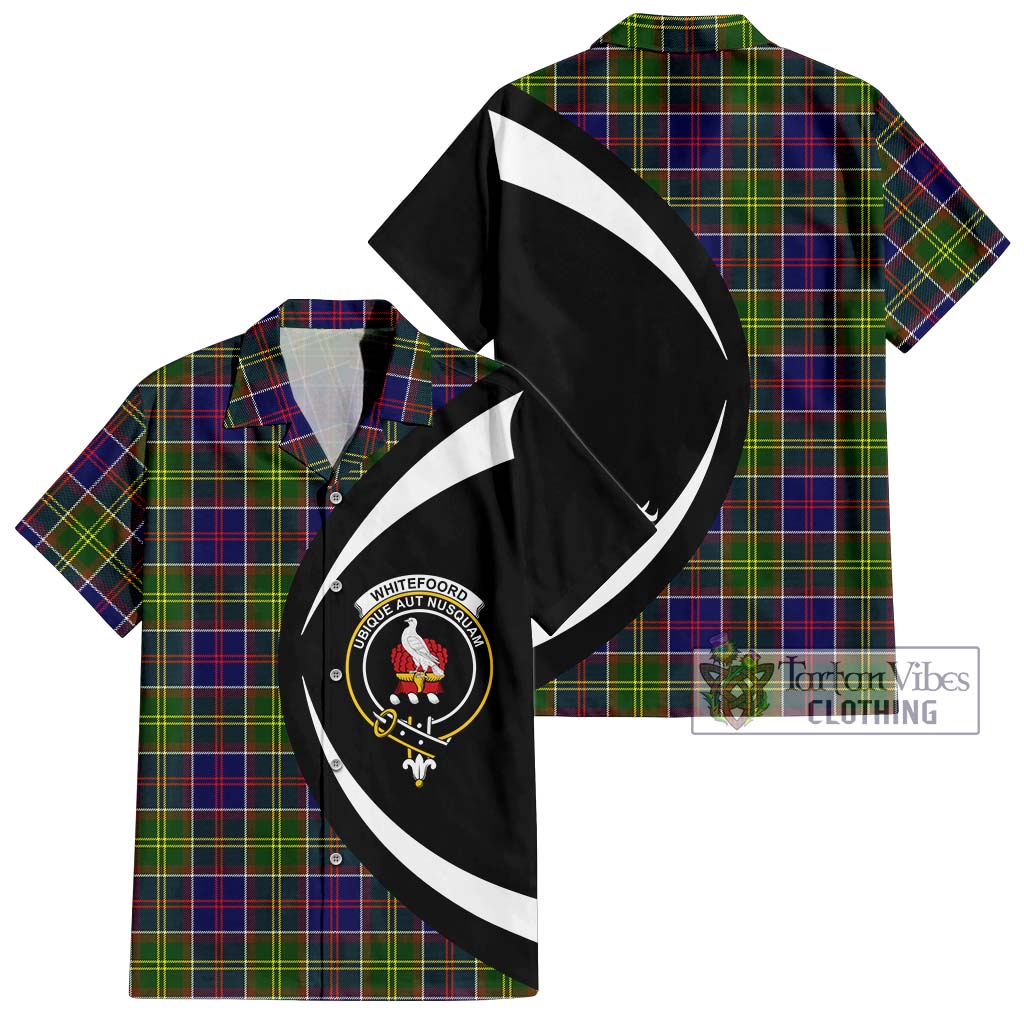 Whitefoord Tartan Hawaiian Shirt with Family Crest Circle Style Kid - Tartan Vibes Clothing