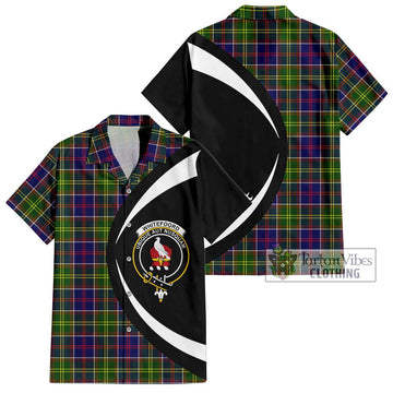 Whitefoord Tartan Hawaiian Shirt with Family Crest Circle Style Kid - Tartan Vibes Clothing