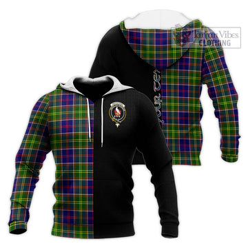 Whitefoord Tartan Knitted Hoodie with Family Crest and Half Of Me Style Unisex Knitted Pullover Hoodie - Tartan Vibes Clothing
