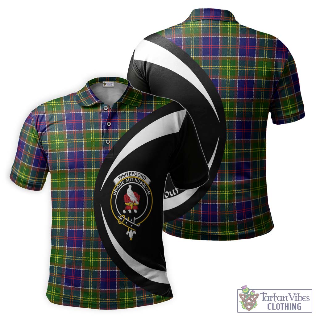 Whitefoord Tartan Men's Polo Shirt with Family Crest Circle Style Kid - Tartan Vibes Clothing