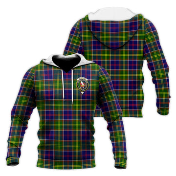 Whitefoord Modern Tartan Knitted Hoodie with Family Crest