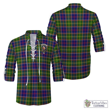 Whitefoord Tartan Men's Scottish Traditional Jacobite Ghillie Kilt Shirt with Family Crest Men - Tartan Vibes Clothing