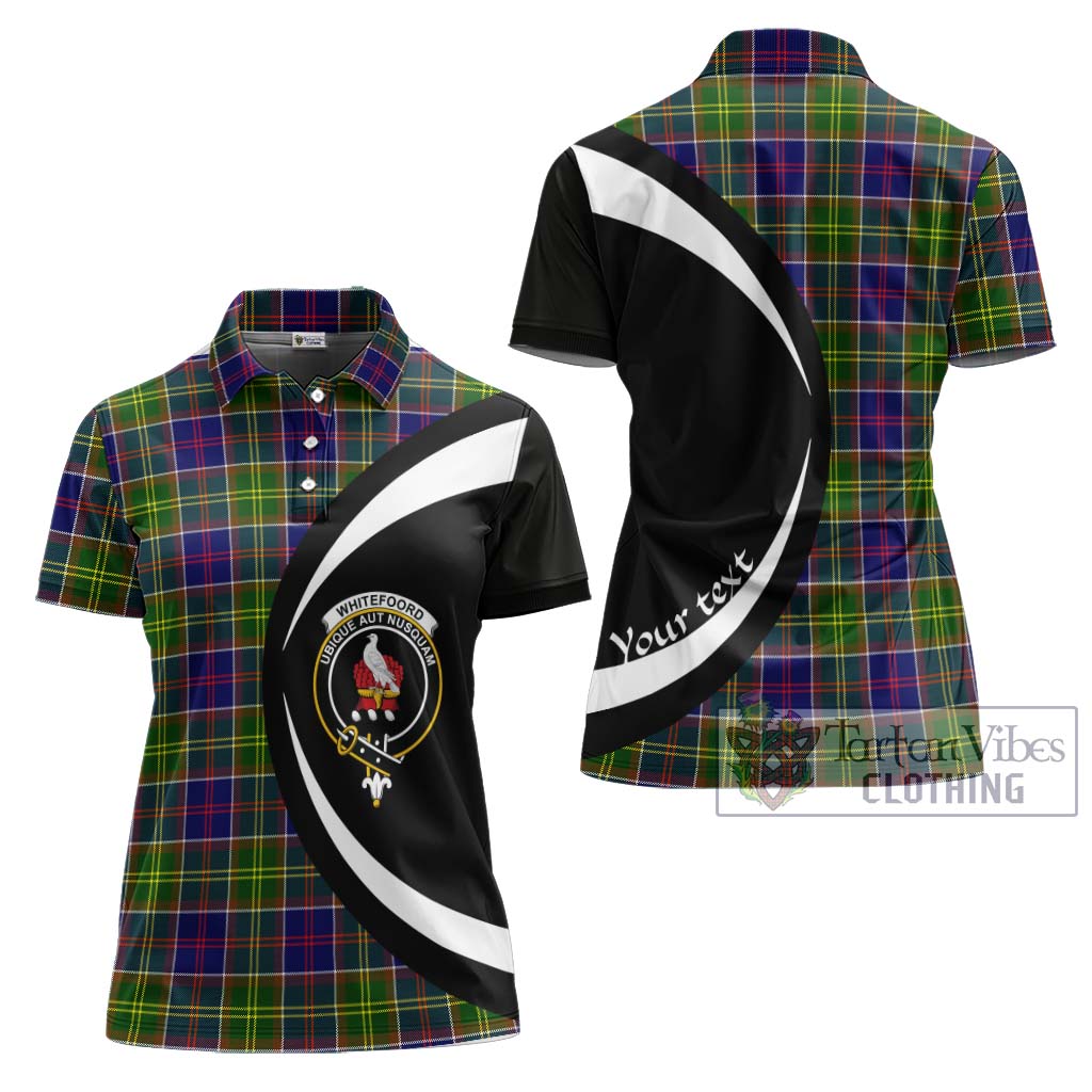 Whitefoord Tartan Women's Polo Shirt with Family Crest Circle Style Women - Tartan Vibes Clothing