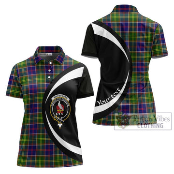 Whitefoord Tartan Women's Polo Shirt with Family Crest Circle Style Women - Tartan Vibes Clothing