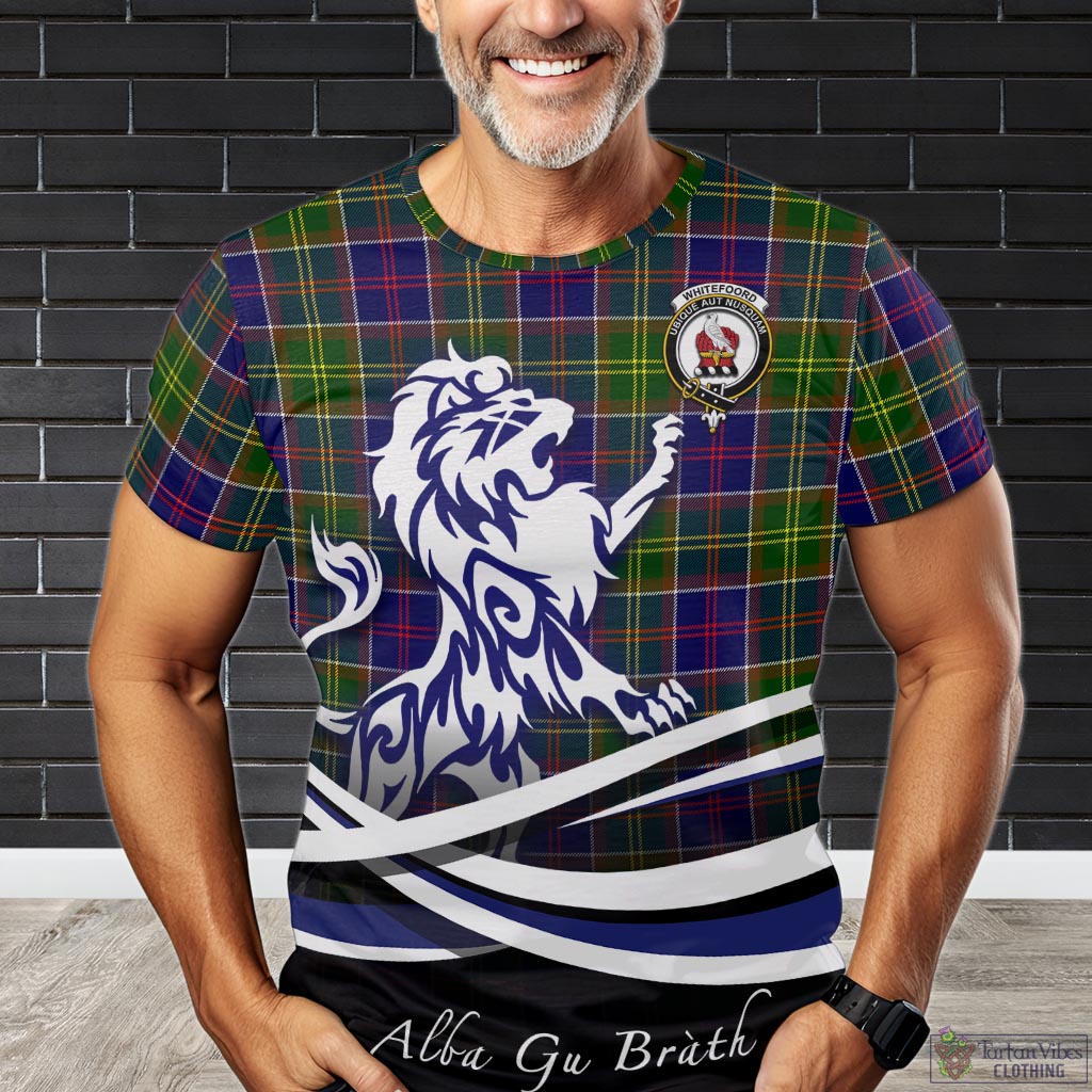 Whitefoord Tartan T-Shirt with Alba Gu Brath Regal Lion Emblem Kid's Shirt - Tartan Vibes Clothing
