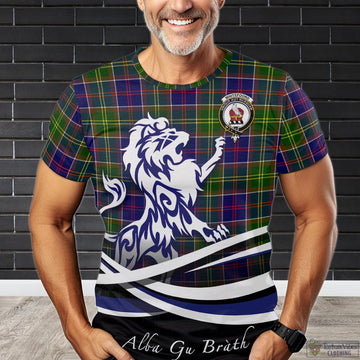 Whitefoord Modern Tartan T-Shirt with Alba Gu Brath Regal Lion Emblem