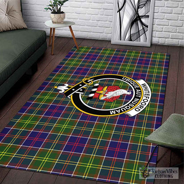 Whitefoord Tartan Area Rug with Family Crest