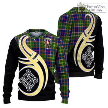 Whitefoord Tartan Ugly Sweater with Family Crest and Celtic Symbol Style Unisex - Tartan Vibes Clothing