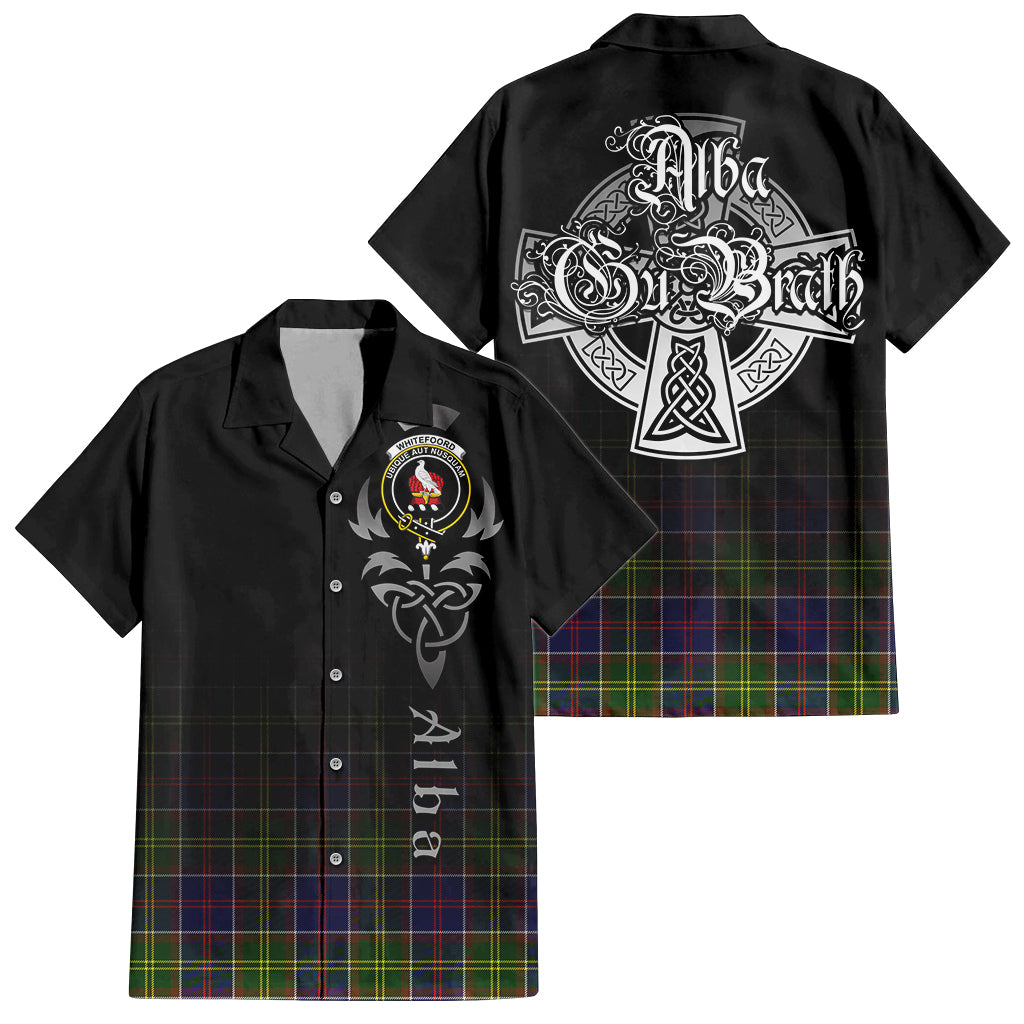 Whitefoord Tartan Hawaiian Shirt Shirt Featuring Alba Gu Brath Family Crest Celtic Inspired Kid - Tartan Vibes Clothing