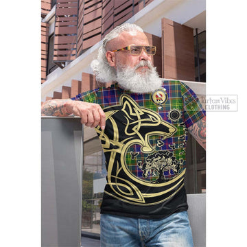 Whitefoord Tartan Cotton T-shirt with Family Crest Celtic Wolf Style Men's Shirt - Tartan Vibes Clothing