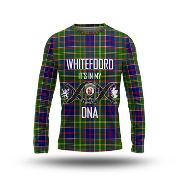 Whitefoord Tartan Long Sleeve T-Shirt with Family Crest DNA In Me Style Unisex - Tartan Vibes Clothing