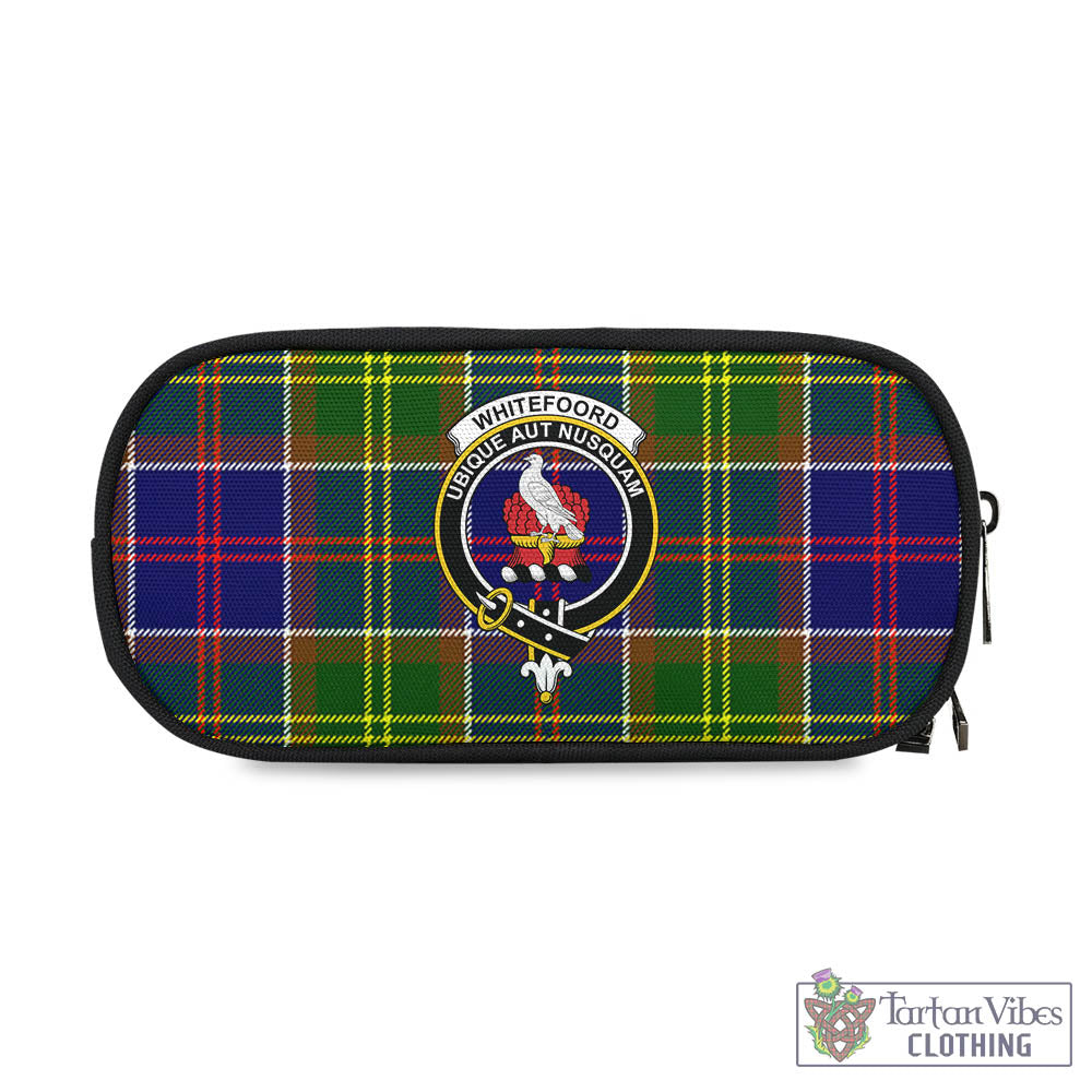 Whitefoord Tartan Pen and Pencil Case with Family Crest One Size 4.13*8.74 inch - Tartan Vibes Clothing